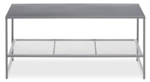 Acero Coffee Table | Grey Metal Coffee Table with Mesh Shelf