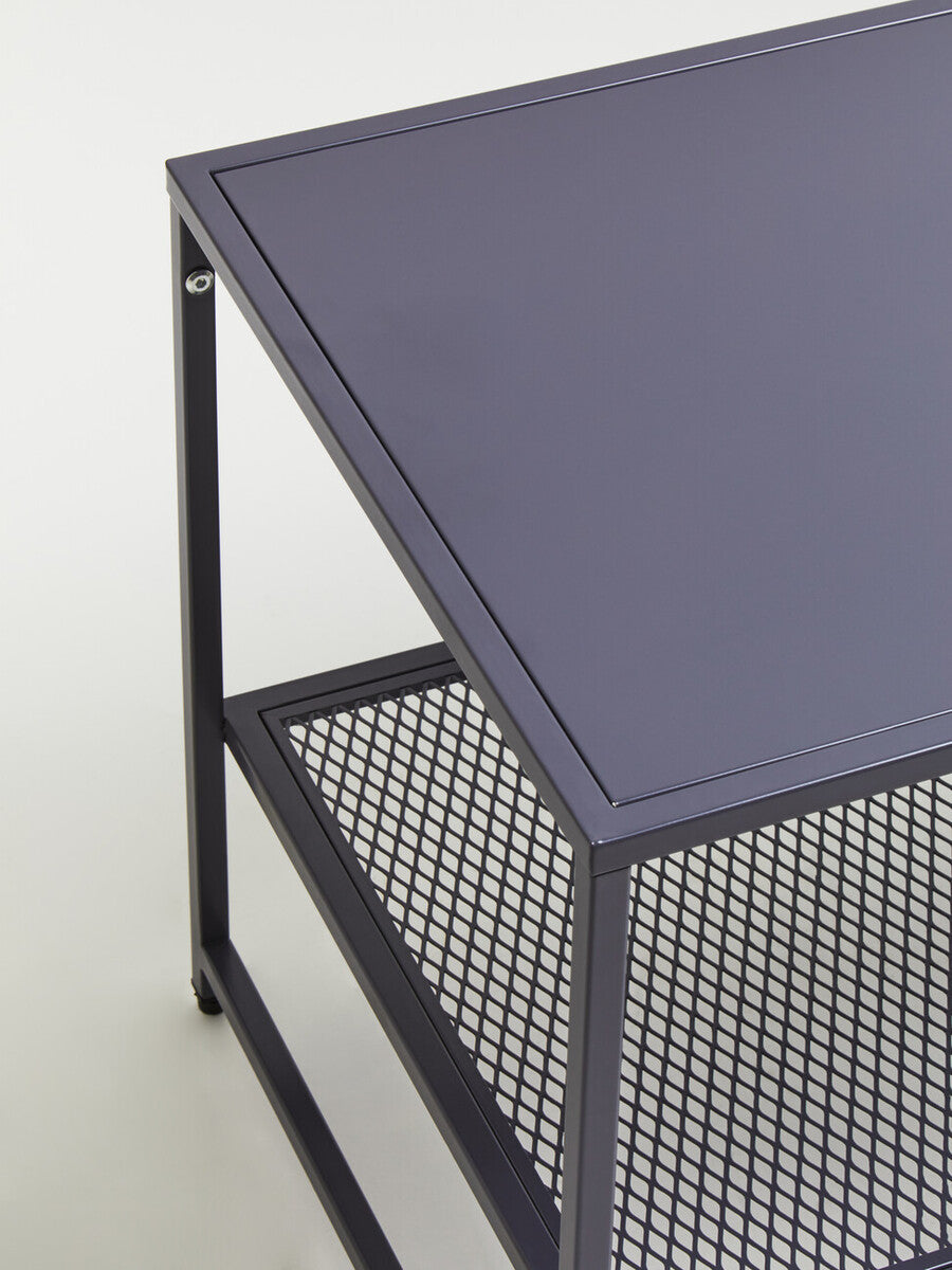 Acero Coffee Table | Grey Metal Coffee Table with Mesh Shelf