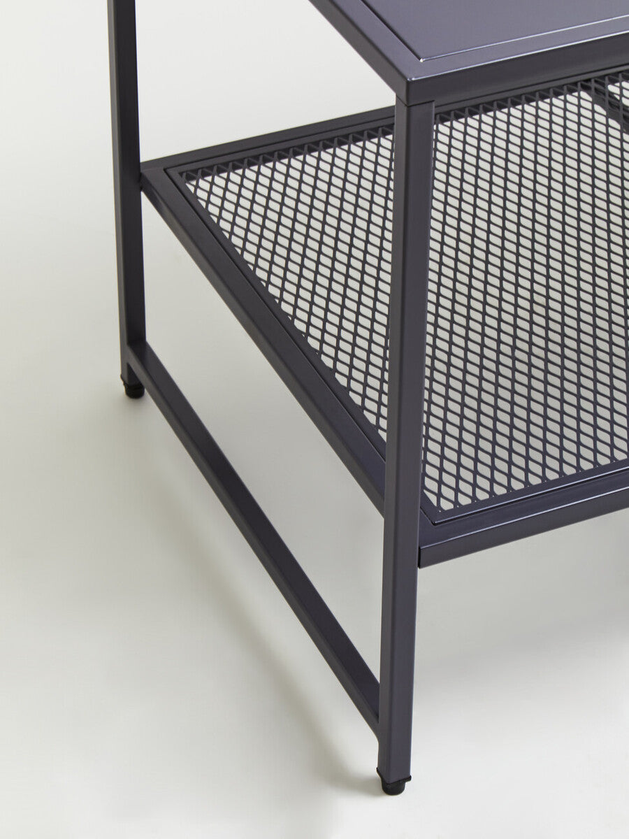 Acero Coffee Table | Grey Metal Coffee Table with Mesh Shelf