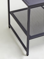 Acero Coffee Table | Grey Metal Coffee Table with Mesh Shelf