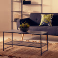 Acero Coffee Table | Grey Metal Coffee Table with Mesh Shelf
