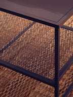 Acero Coffee Table | Grey Metal Coffee Table with Mesh Shelf