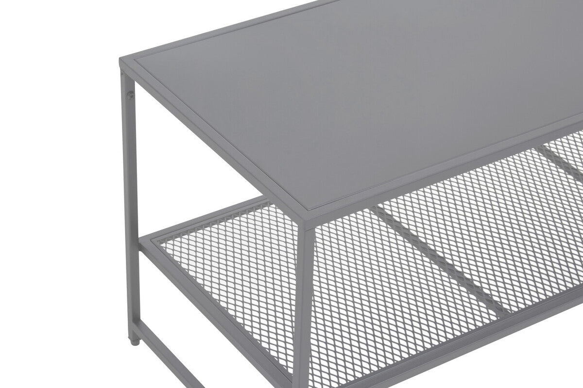 Acero Coffee Table | Grey Metal Coffee Table with Mesh Shelf