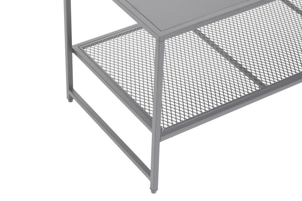 Acero Coffee Table | Grey Metal Coffee Table with Mesh Shelf