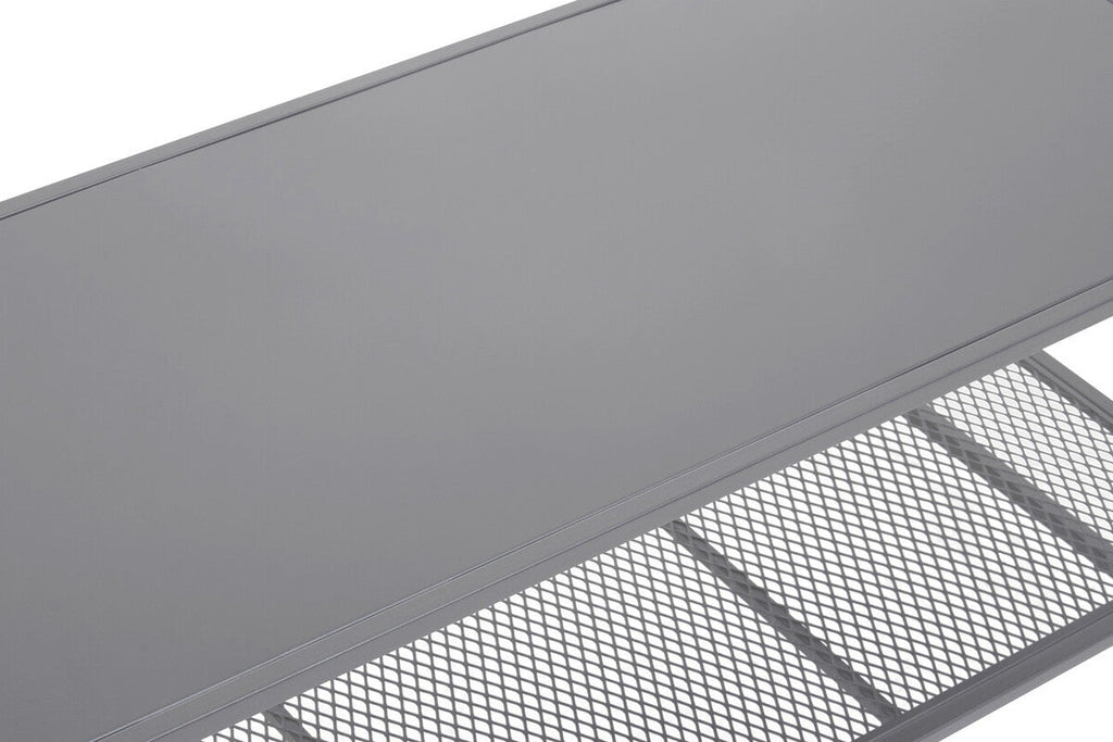 Acero Coffee Table | Grey Metal Coffee Table with Mesh Shelf