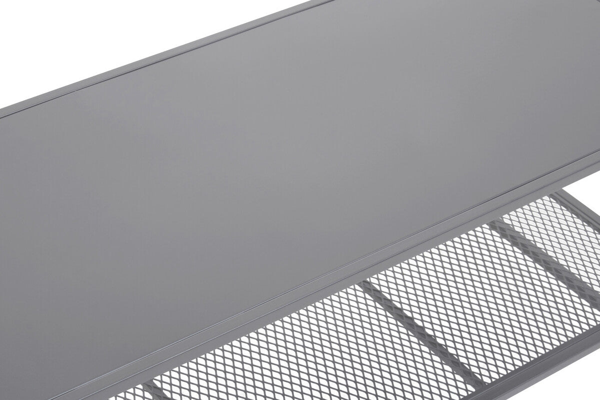 Acero Coffee Table | Grey Metal Coffee Table with Mesh Shelf