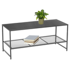 Acero Coffee Table | Grey Metal Coffee Table with Mesh Shelf