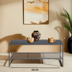 Acero Coffee Table | Grey Metal Coffee Table with Mesh Shelf