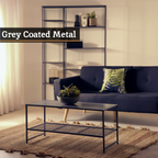 Acero Coffee Table | Grey Metal Coffee Table with Mesh Shelf