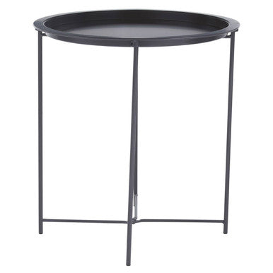 Acero Side Table | Grey Metal Round Side Table