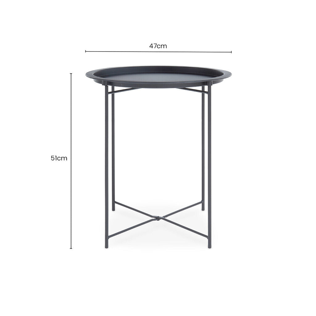 Acero Side Table | Grey Metal Round Side Table