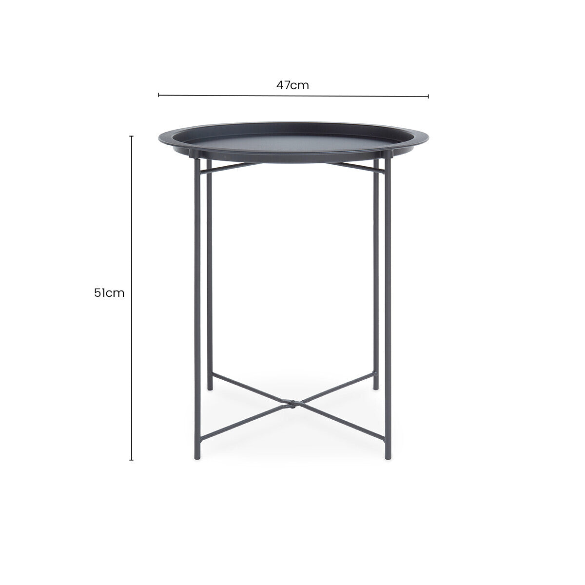 Acero Side Table | Grey Metal Round Side Table