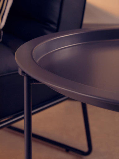Acero Side Table | Grey Metal Round Side Table