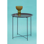 Acero Side Table | Grey Metal Round Side Table