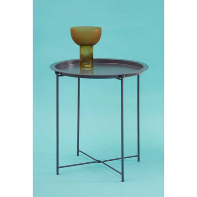 Acero Side Table | Grey Metal Round Side Table