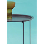 Acero Side Table | Grey Metal Round Side Table