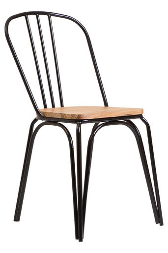District Dining Chair | Wooden Dining Chair with Black Finish Frame