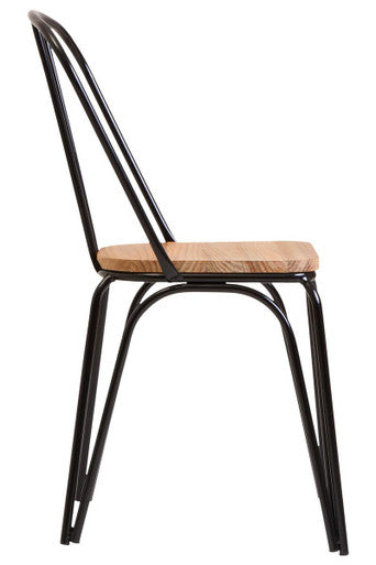 District Dining Chair | Wooden Dining Chair with Black Finish Frame