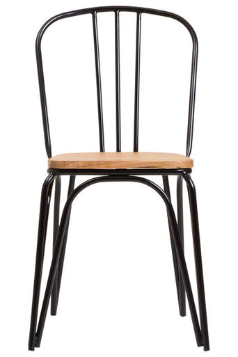District Dining Chair | Wooden Dining Chair with Black Finish Frame