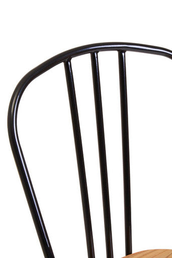 District Dining Chair | Wooden Dining Chair with Black Finish Frame