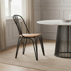 District Dining Chair | Wooden Dining Chair with Black Finish Frame