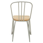 District Dining Chair | Natural Elm Wood and Grey Finish Metal Dining Chair