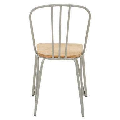 District Dining Chair | Natural Elm Wood and Grey Finish Metal Dining Chair