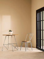 District Dining Chair | Natural Elm Wood and Grey Finish Metal Dining Chair