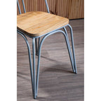 District Dining Chair | Natural Elm Wood and Grey Finish Metal Dining Chair
