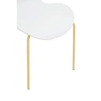 Laila Dining Chair | White Dining Chair with Gold Finish Legs