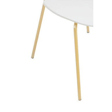 Laila Dining Chair | White Dining Chair with Gold Finish Legs