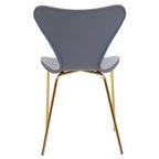 Laila Dining Chair | Grey Moulded Dining Chair with Gold Legs