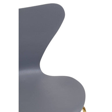 Laila Dining Chair | Grey Moulded Dining Chair with Gold Legs
