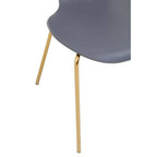 Laila Dining Chair | Grey Moulded Dining Chair with Gold Legs