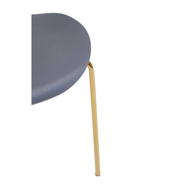 Laila Dining Chair | Grey Moulded Dining Chair with Gold Legs