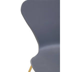 Laila Dining Chair | Grey Moulded Dining Chair with Gold Legs