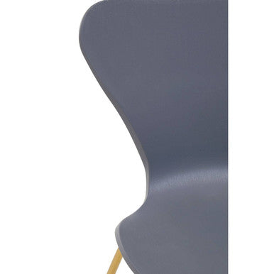 Laila Dining Chair | Grey Moulded Dining Chair with Gold Legs