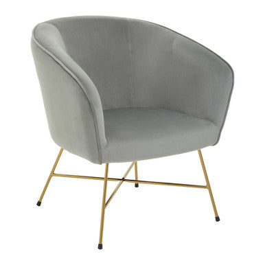 Stockholm Accent Chair | Grey Velvet Curved Accent Chair