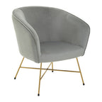 Stockholm Accent Chair | Grey Velvet Curved Accent Chair
