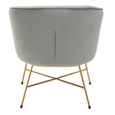 Stockholm Accent Chair | Grey Velvet Curved Accent Chair