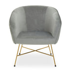 Stockholm Accent Chair | Grey Velvet Curved Accent Chair
