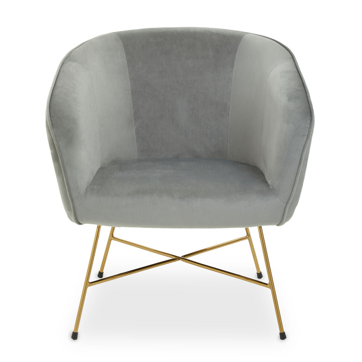 Stockholm Accent Chair | Grey Velvet Curved Accent Chair