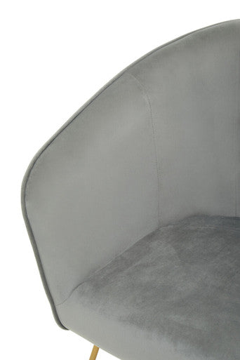 Stockholm Accent Chair | Grey Velvet Curved Accent Chair