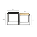 Depok Nesting Tables | Natural Rattan and Black Finish Metal Set of 2 Nesting Tables