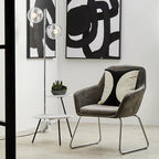 Trosa Side Table | White and Black Finish 2 Tier Tray Side Table