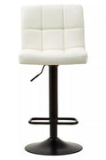 Baina Bar Chair | White Leather Effect Quilted Bar Chair