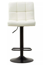 Baina Bar Chair | White Leather Effect Quilted Bar Chair