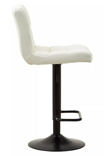 Baina Bar Chair | White Leather Effect Quilted Bar Chair