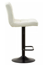 Baina Bar Chair | White Leather Effect Quilted Bar Chair