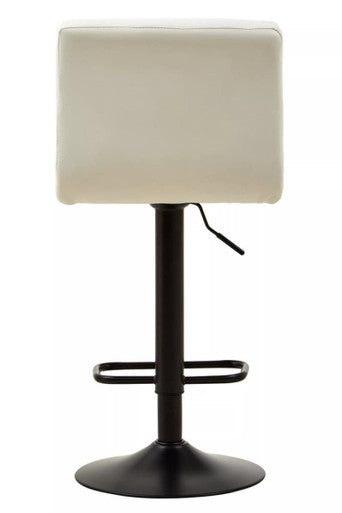 Baina Bar Chair | White Leather Effect Quilted Bar Chair